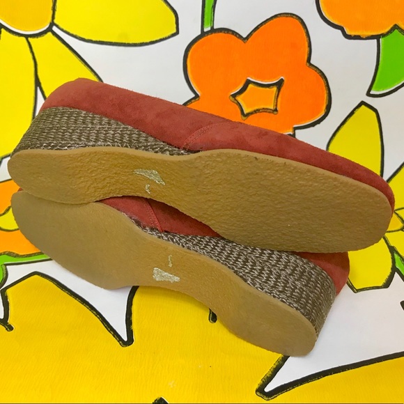 Deadstock 70s espadrilles wedges burnt sienna 6 - Picture 5 of 6